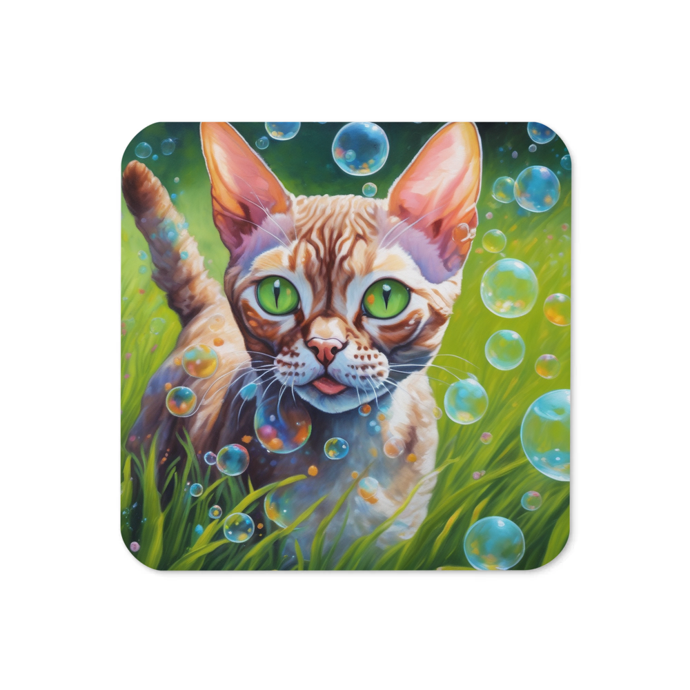 PugMug Custom Tabby Devon Rex Cat Coaster