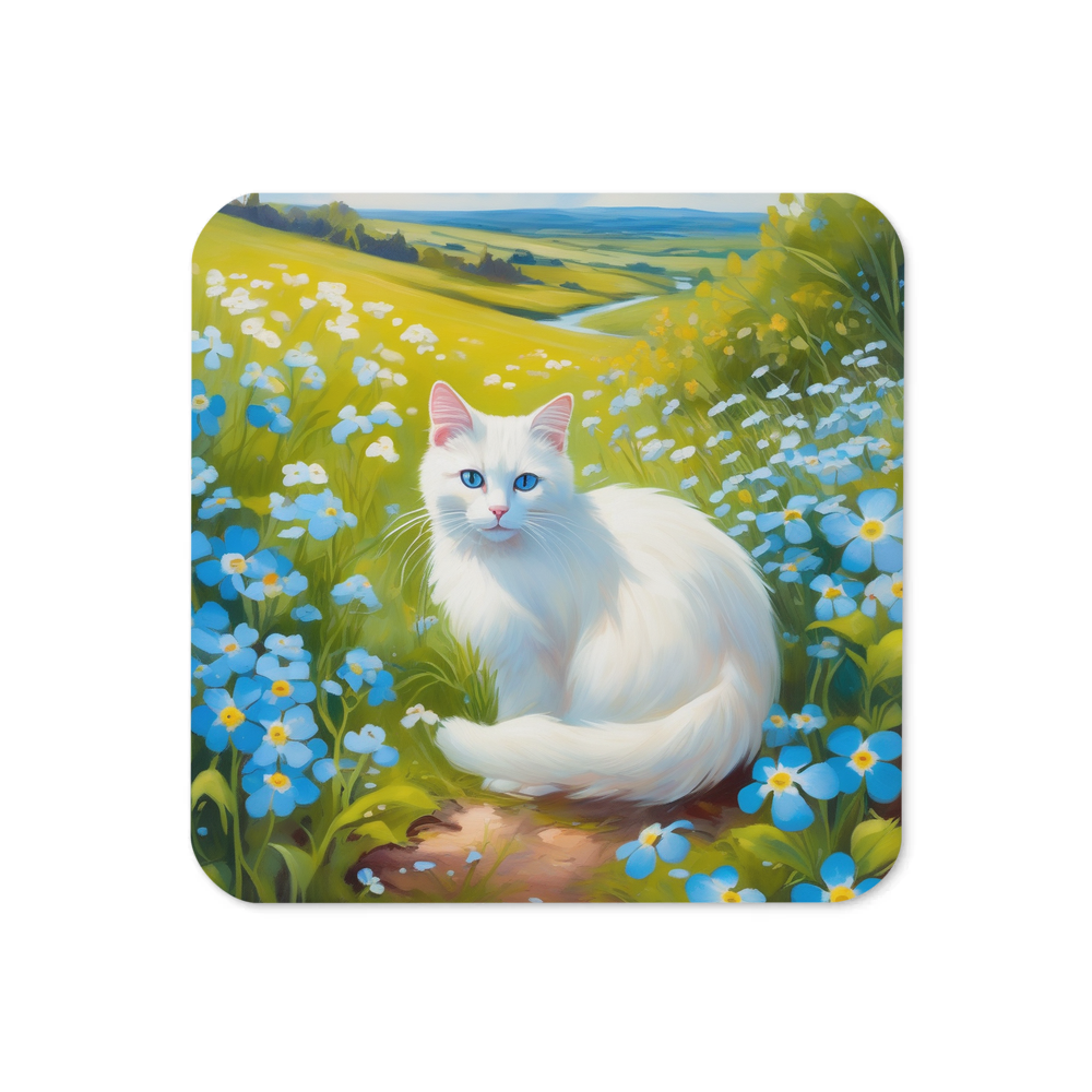 PugMug Custom White Companion Cat Coaster