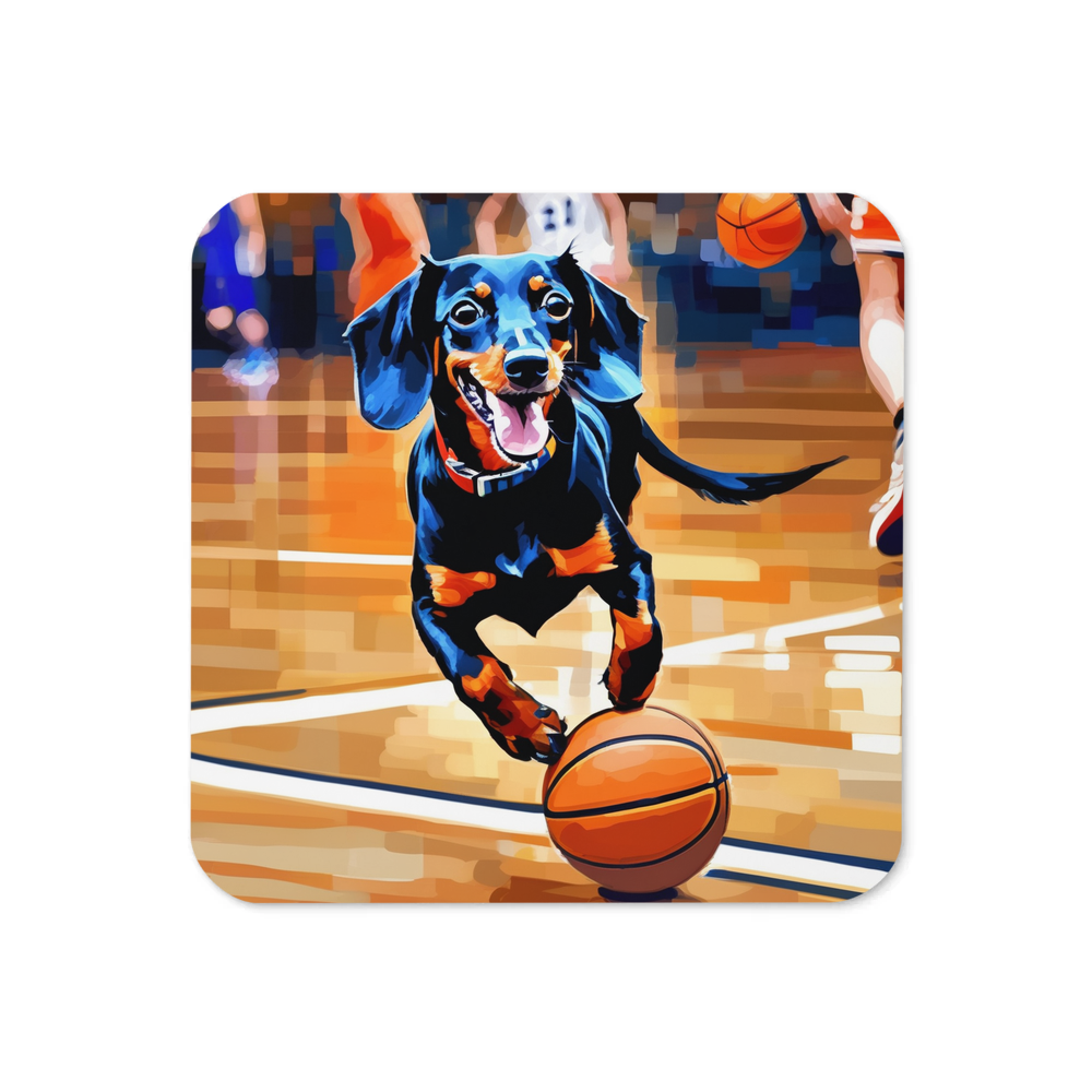 PugMug Custom Black Dachshund Coaster