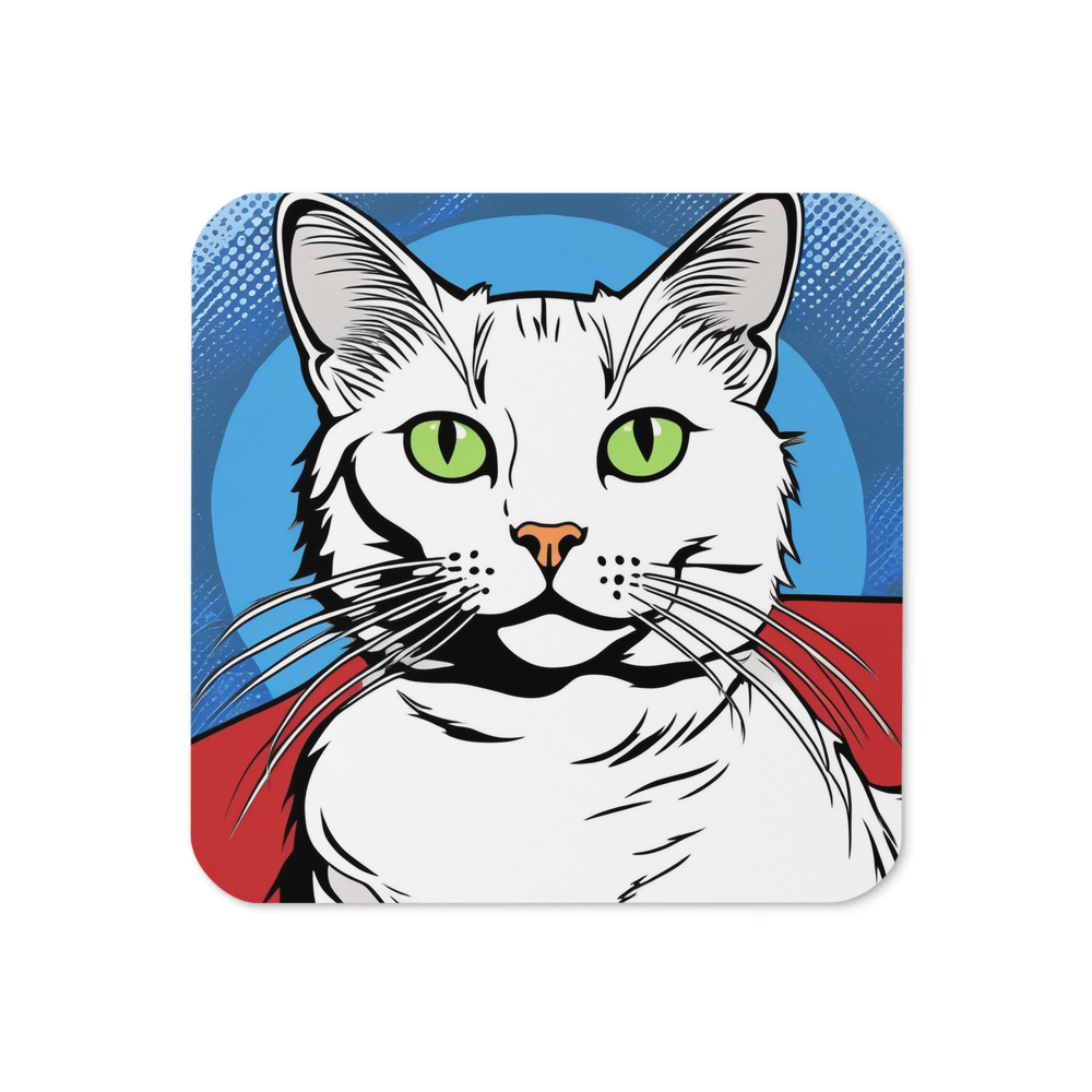 PugMug Custom White Companion Cat Coaster