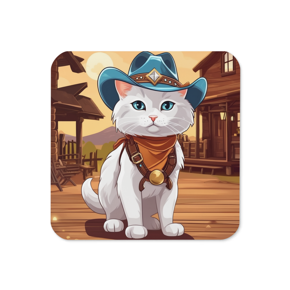 PugMug Custom White Companion Cat Coaster