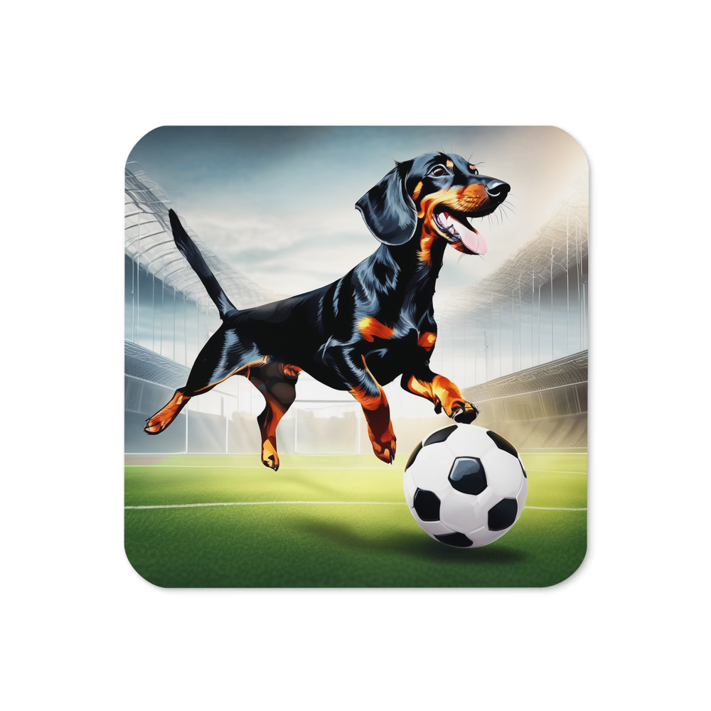 PugMug Custom Black Dachshund Coaster