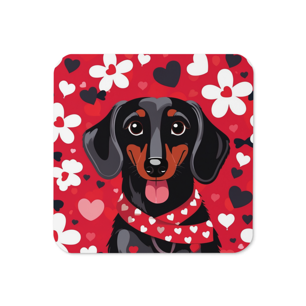 PugMug Custom Black Dachshund Coaster