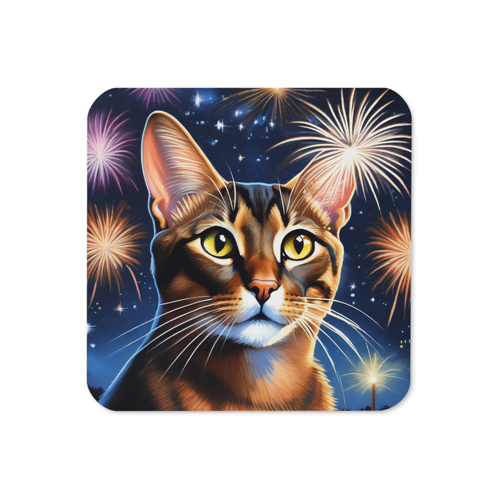PugMug Custom Tabby Abyssinian Cat Coaster