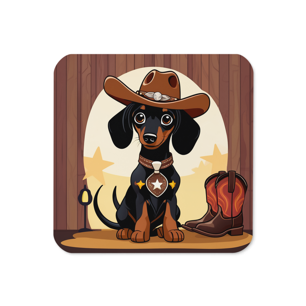 PugMug Custom Black Dachshund Coaster