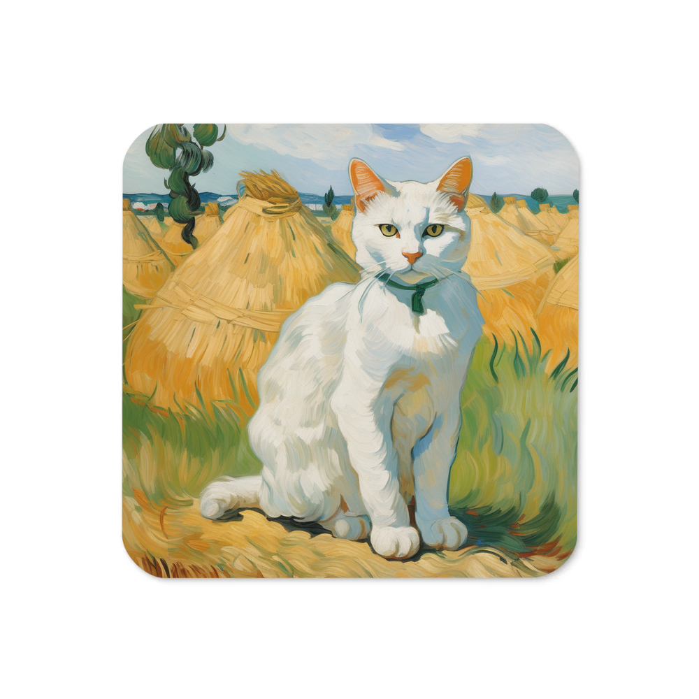 PugMug Custom White Companion Cat Coaster