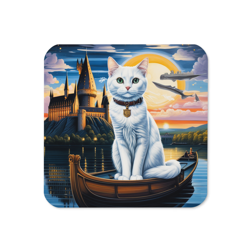 PugMug Custom White Companion Cat Coaster