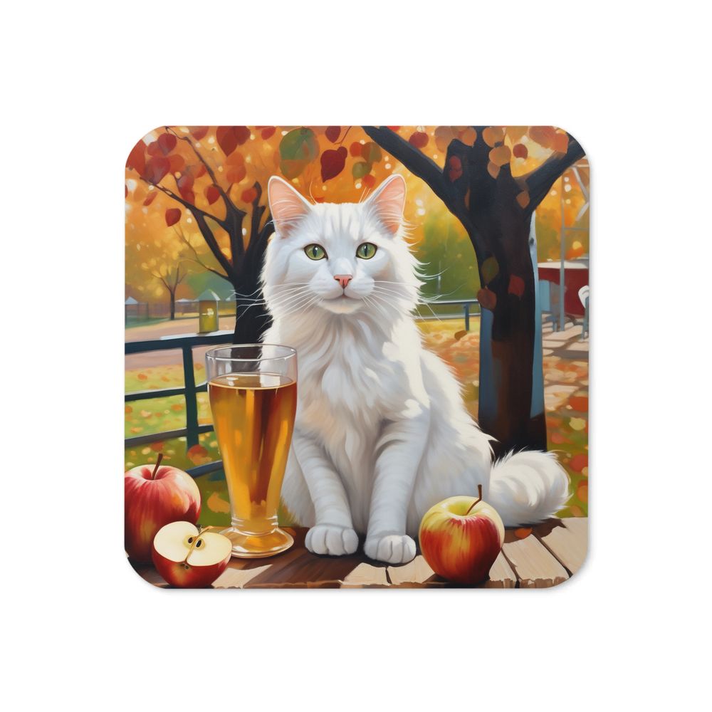 PugMug Custom White Companion Cat Coaster