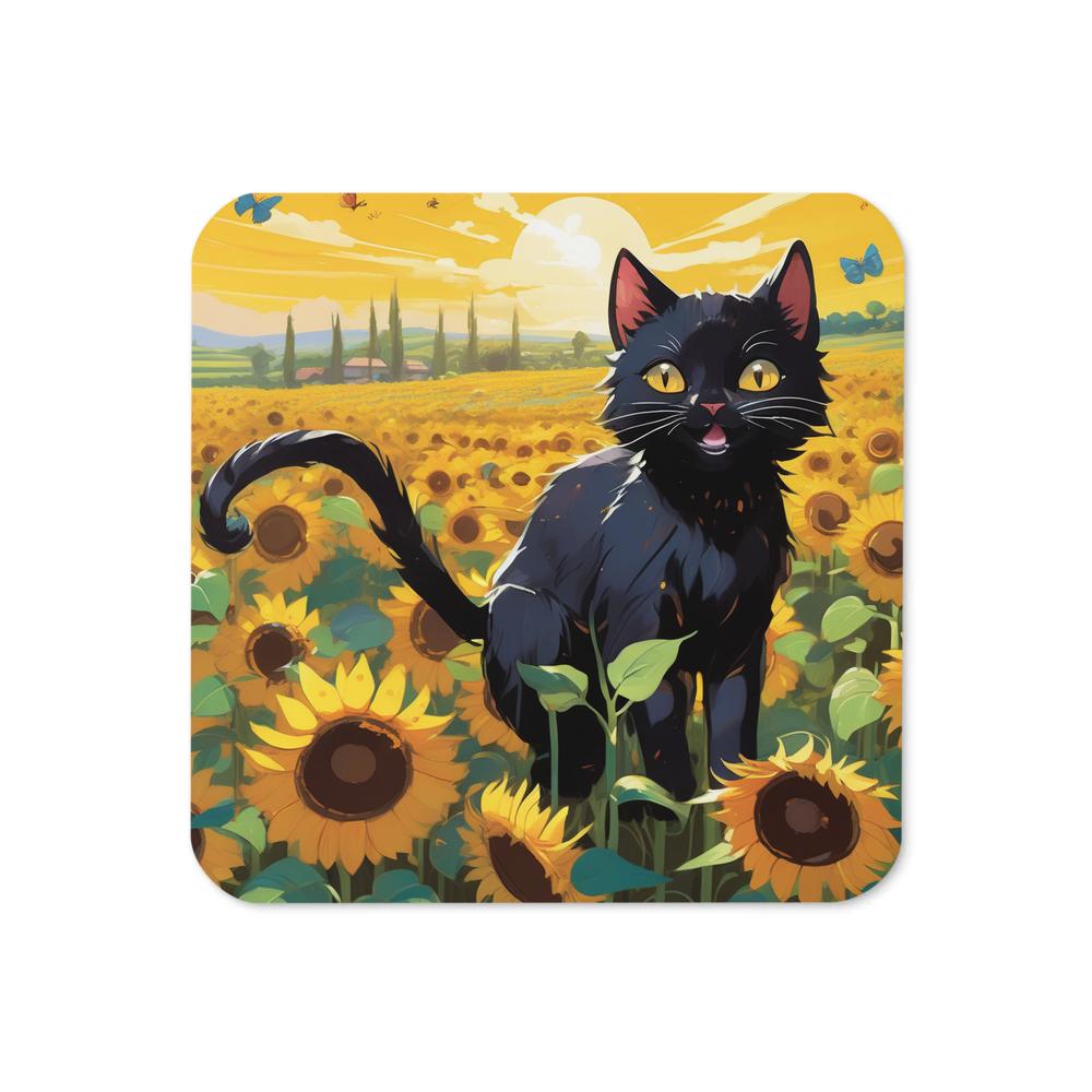 PugMug Custom Black Exotic Cat Coaster