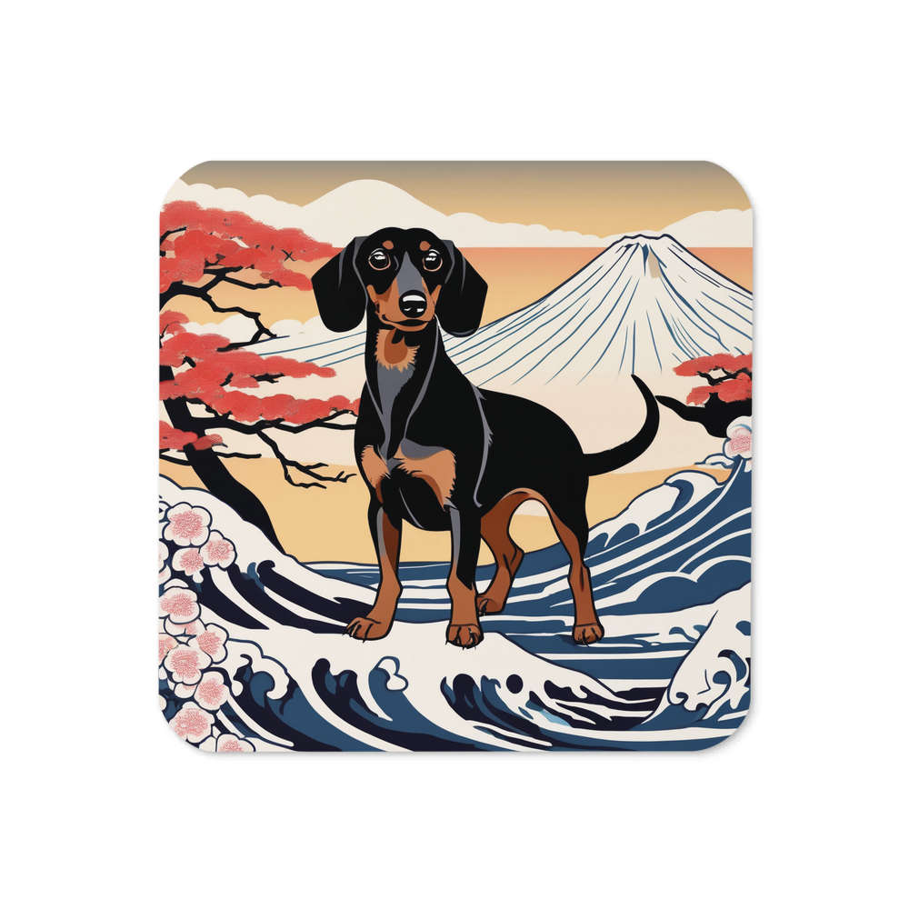PugMug Custom Black Dachshund Coaster