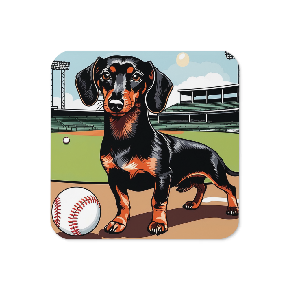 PugMug Custom Black Dachshund Coaster