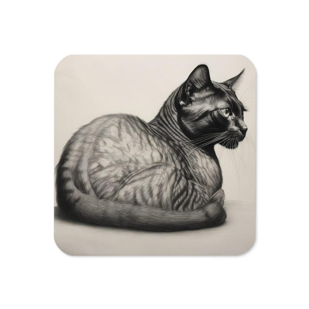 PugMug Custom Black Exotic Cat Coaster