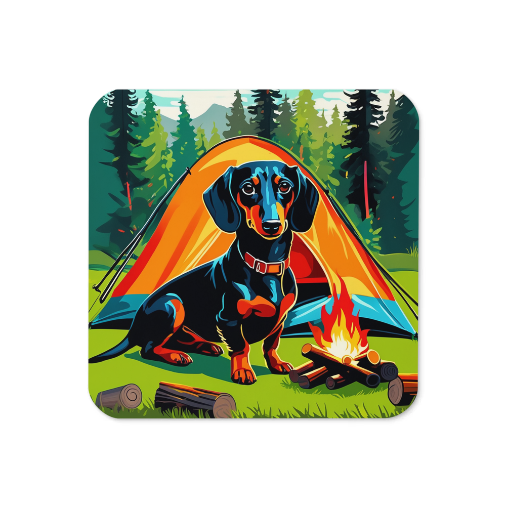 PugMug Custom Black Dachshund Coaster