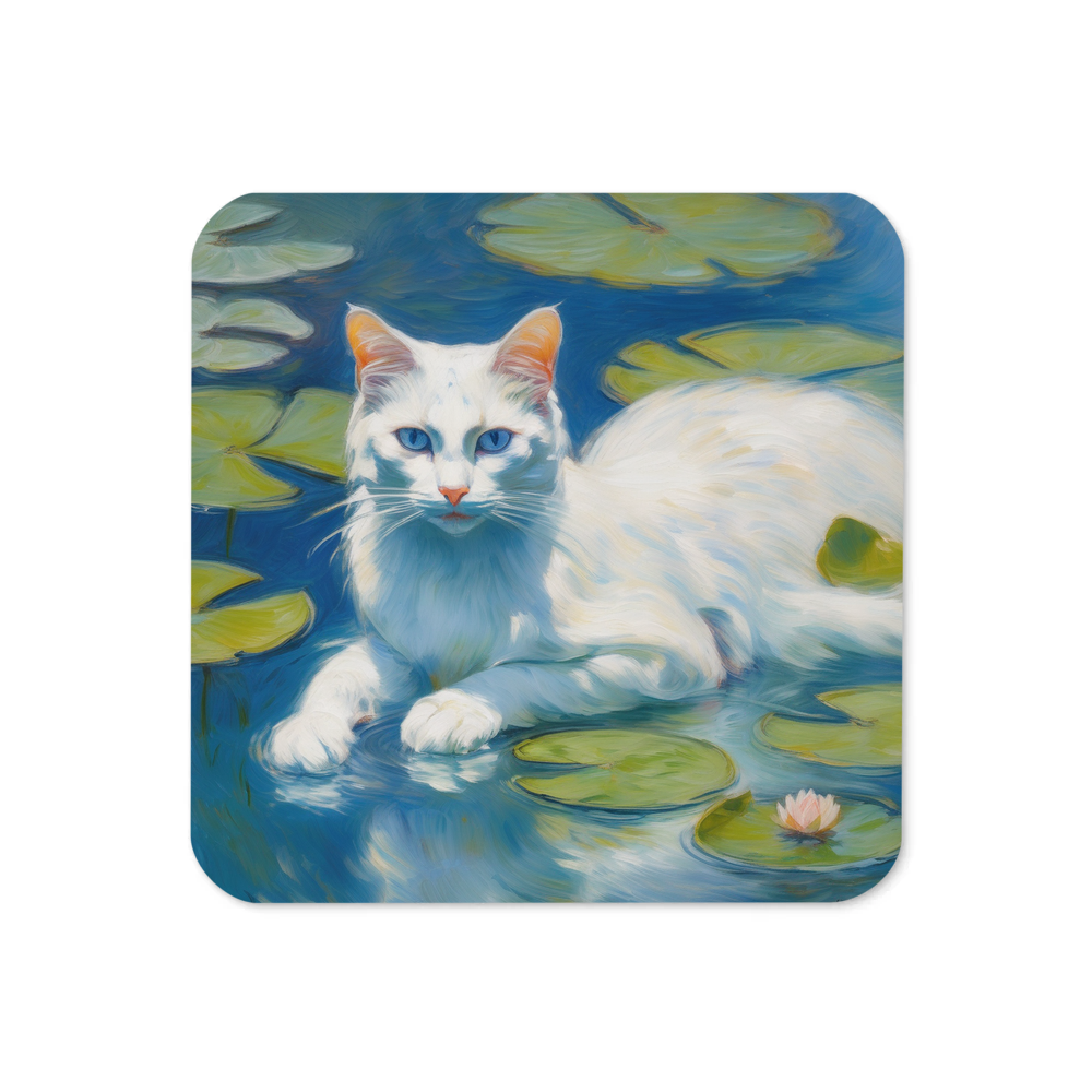 PugMug Custom White Companion Cat Coaster