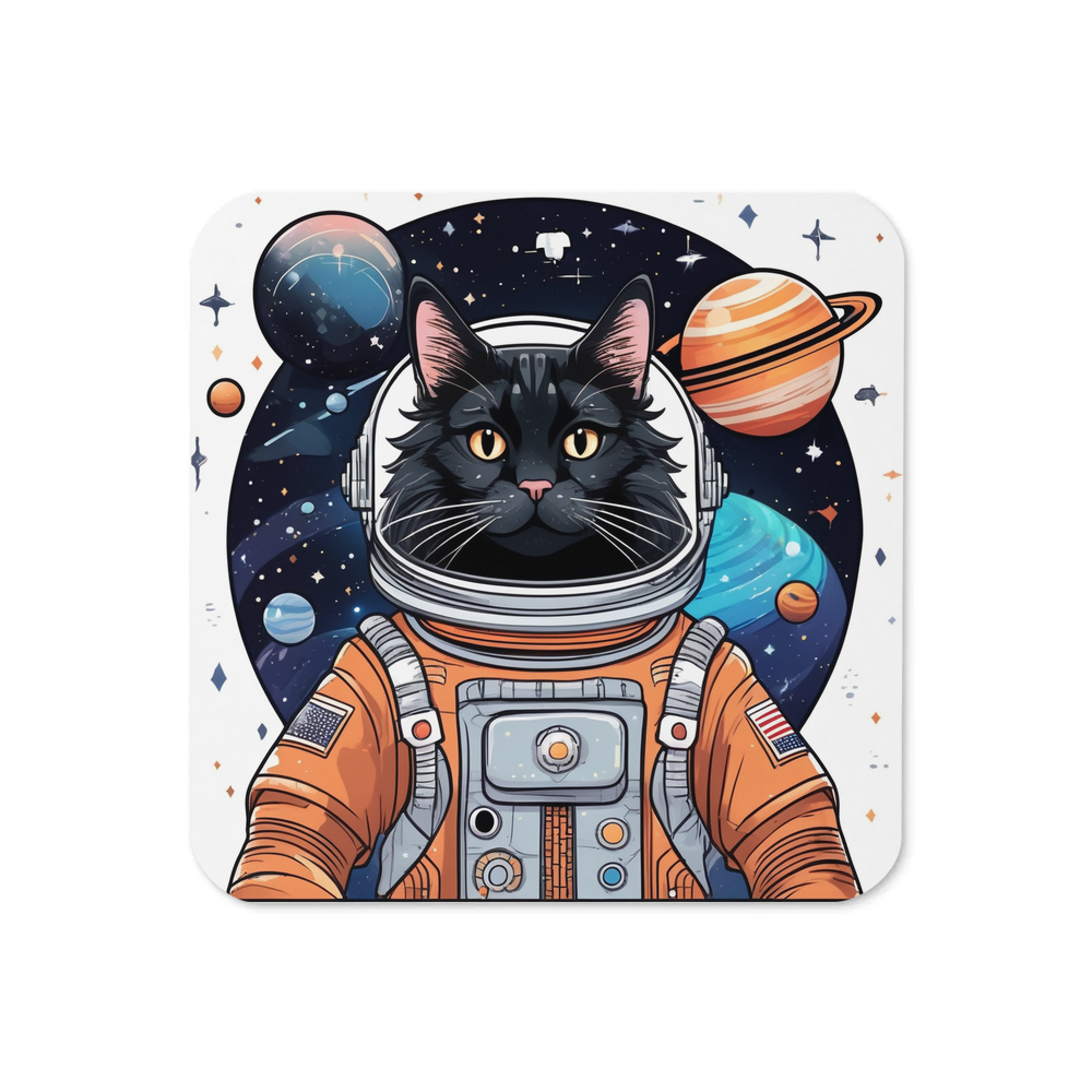 PugMug Custom Black Maine Coon Cat Coaster