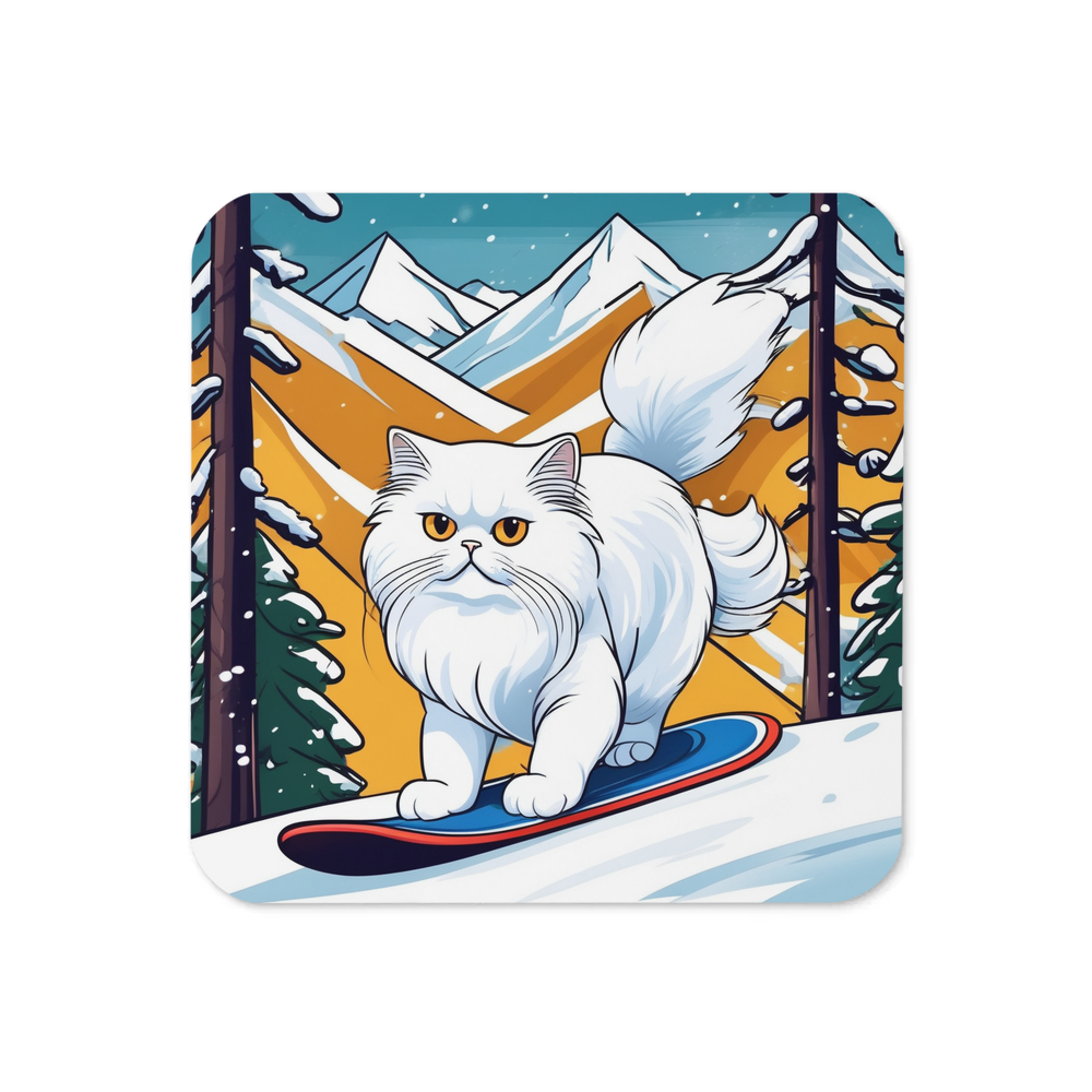 PugMug Custom White Persian Cat Coaster