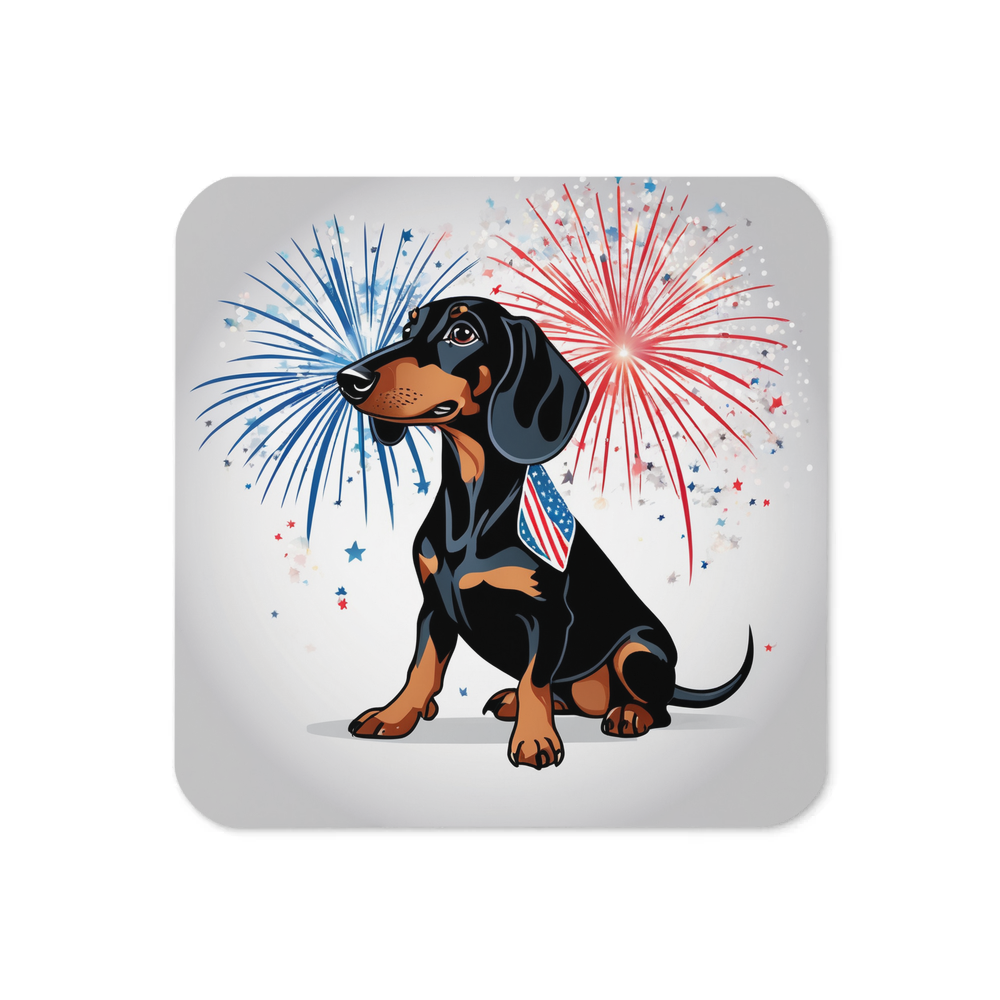 PugMug Custom Black Dachshund Coaster