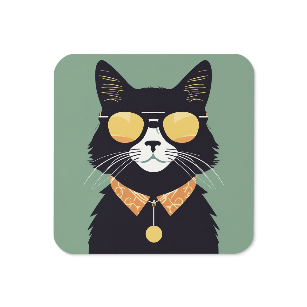 PugMug Custom Black Ragdoll Cat Coaster