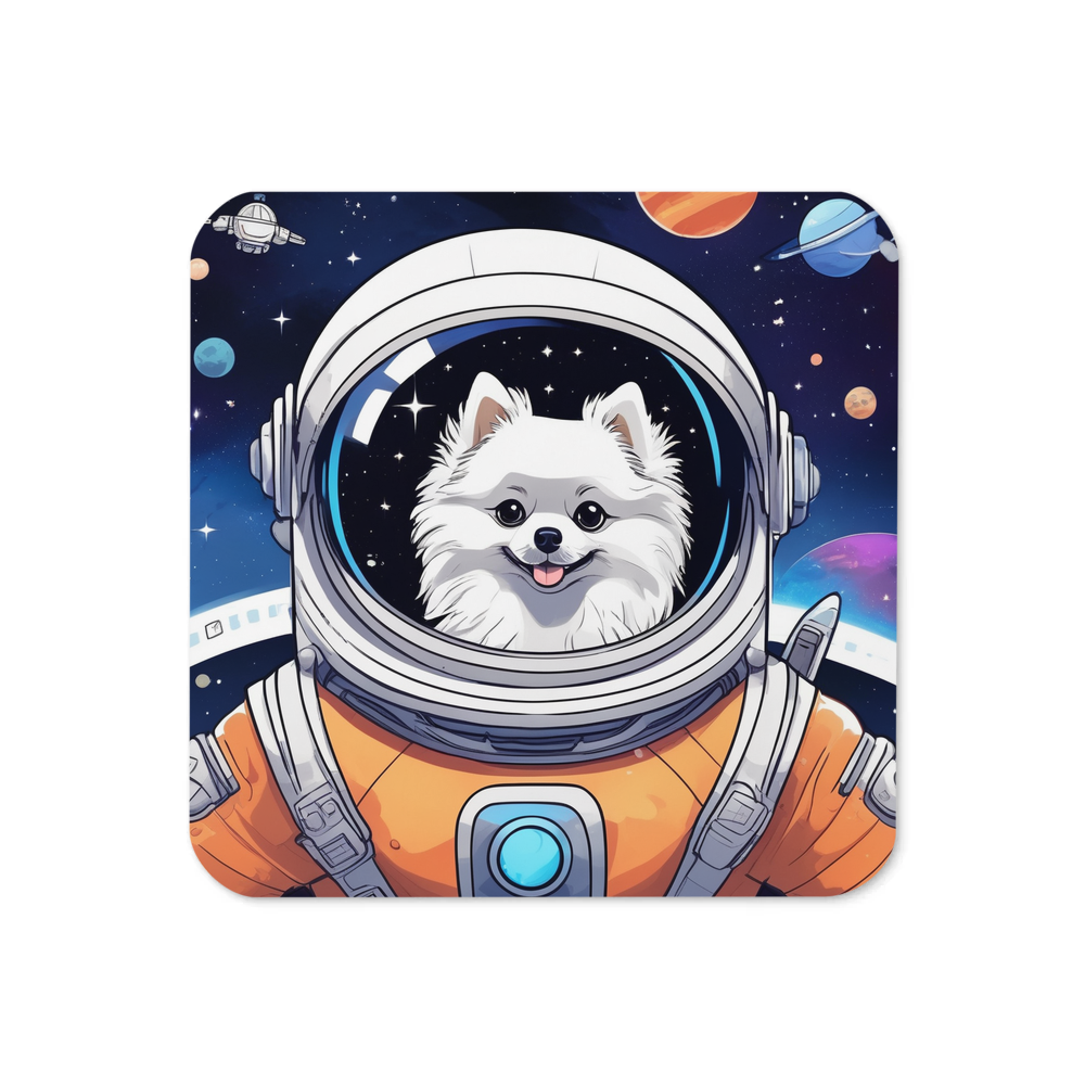 PugMug Custom White Pomeranian Coaster