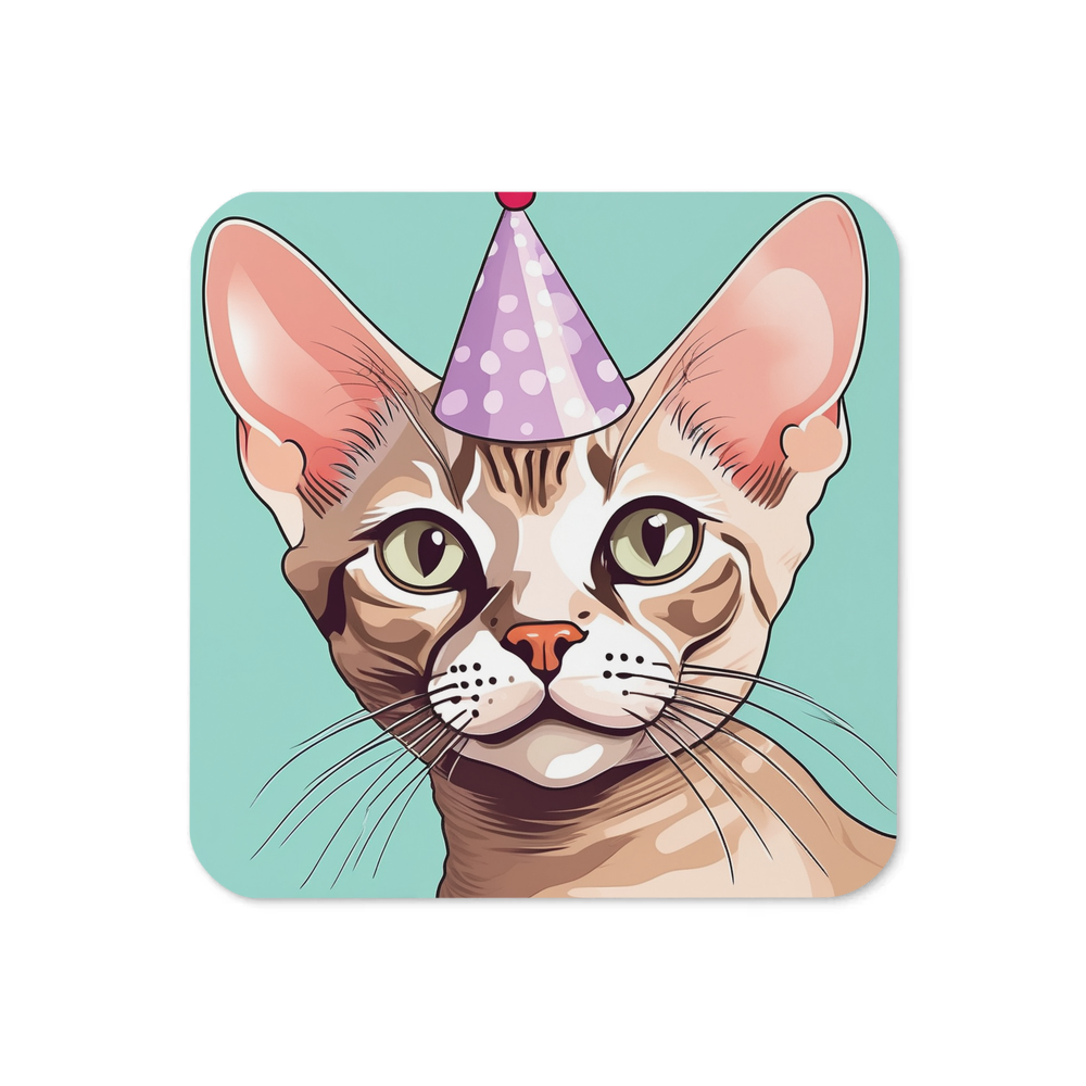 PugMug Custom Tabby Devon Rex Cat Coaster