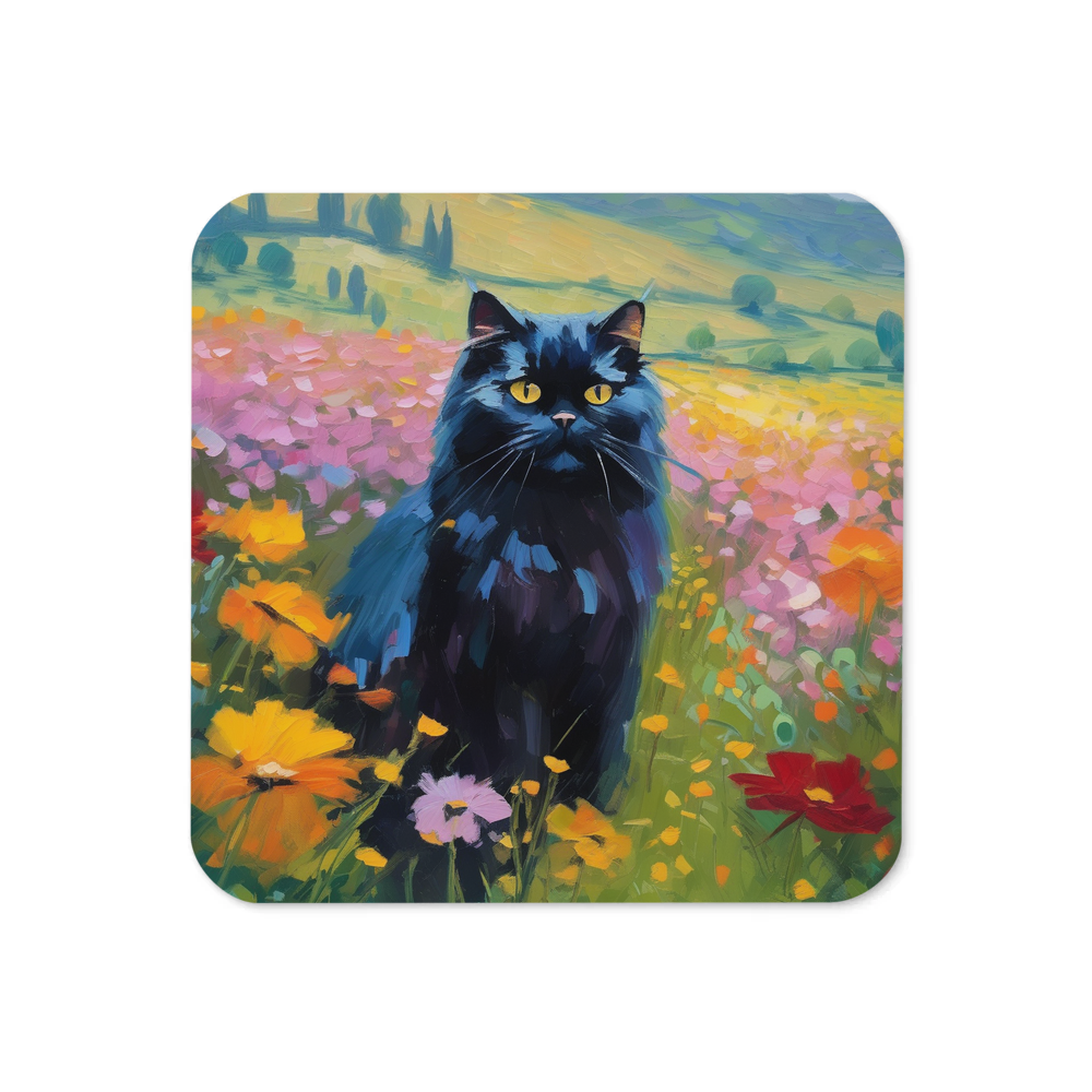PugMug Custom Black Persian Cat Coaster