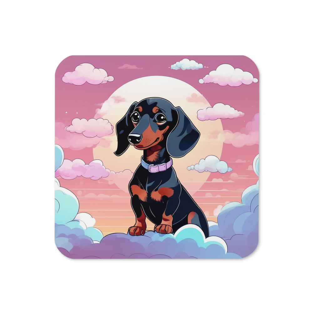 PugMug Custom Black Dachshund Coaster