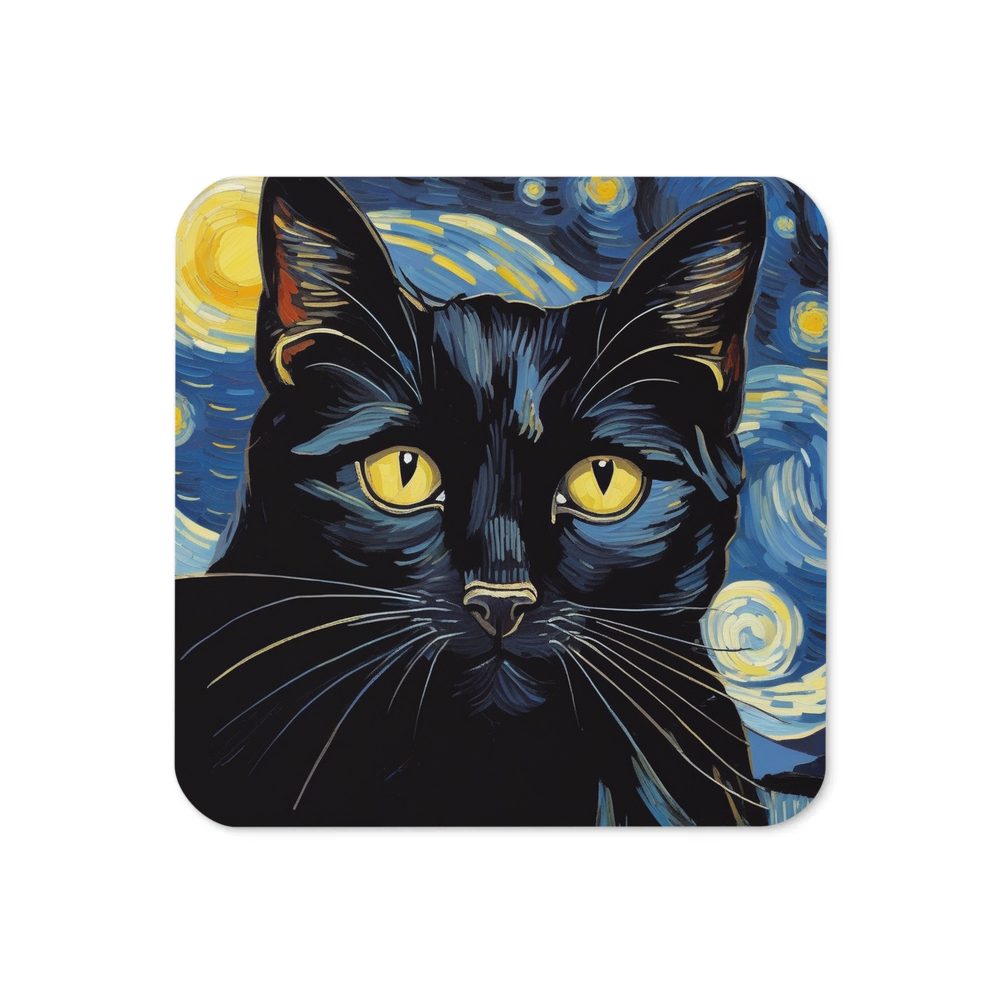 PugMug Custom Black Companion Cat Coaster