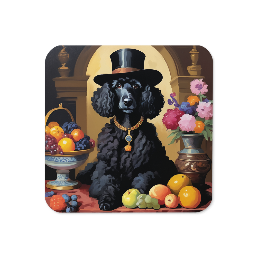 PugMug Custom Black Poodle Coaster