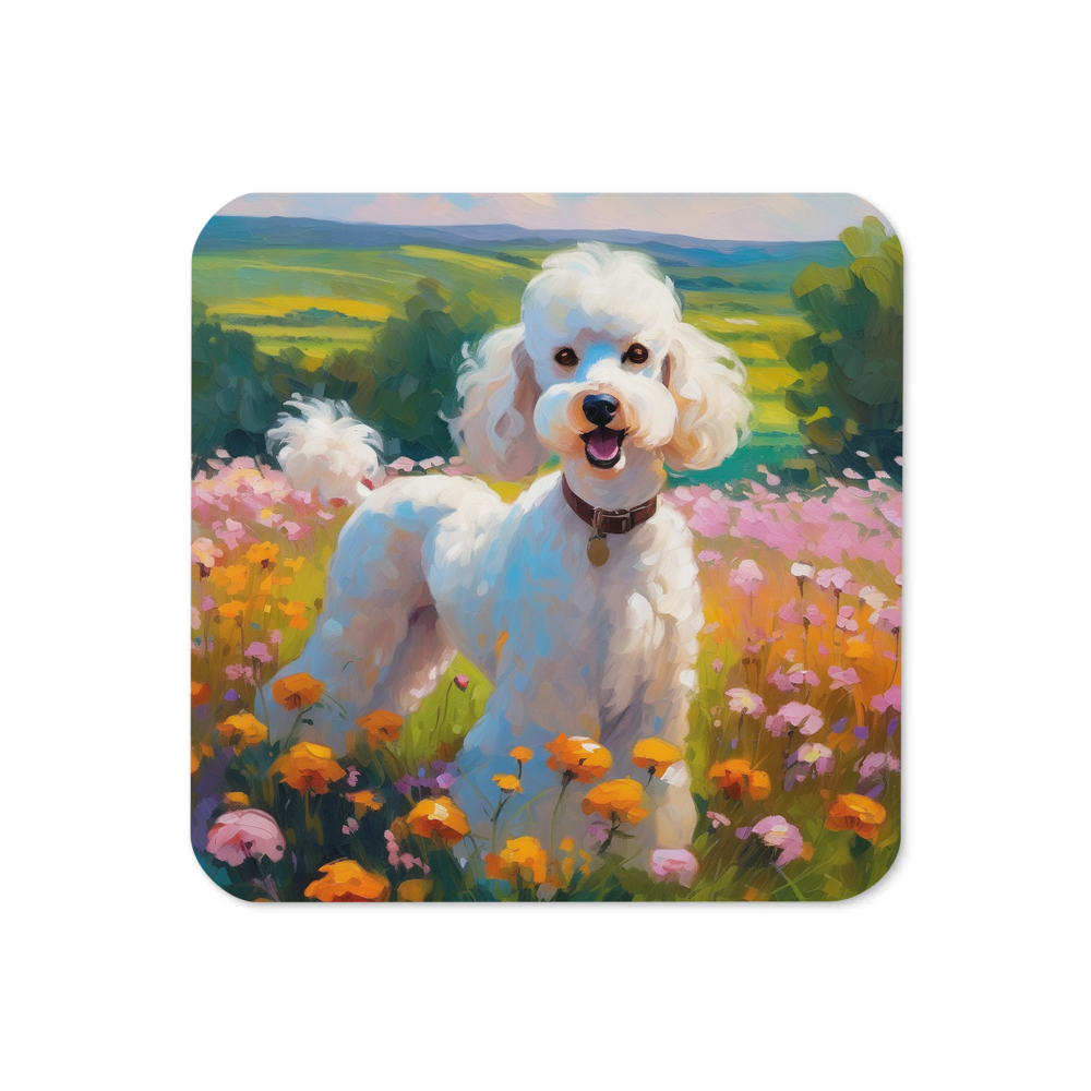 PugMug Custom White Poodle Coaster