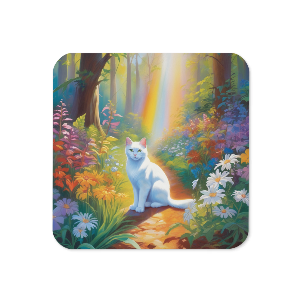 PugMug Custom White Companion Cat Coaster