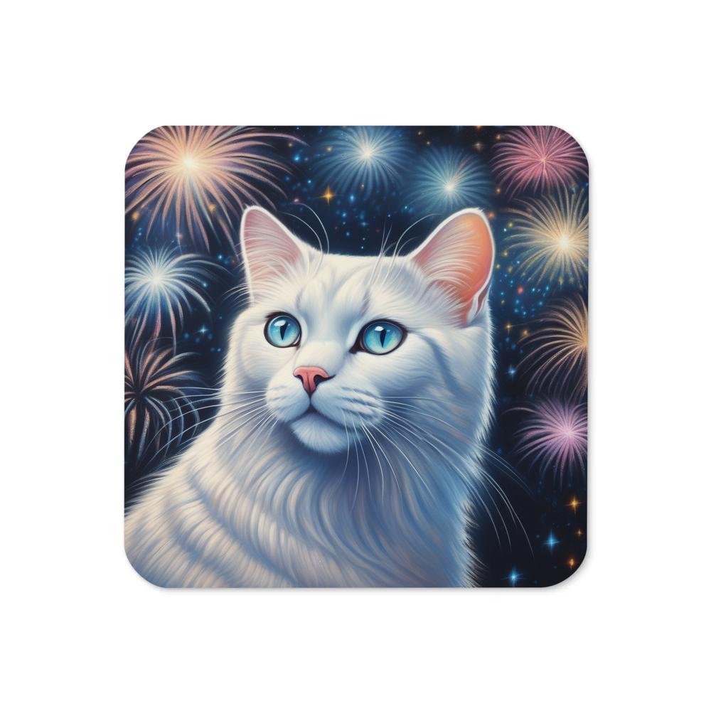 PugMug Custom White Exotic Cat Coaster