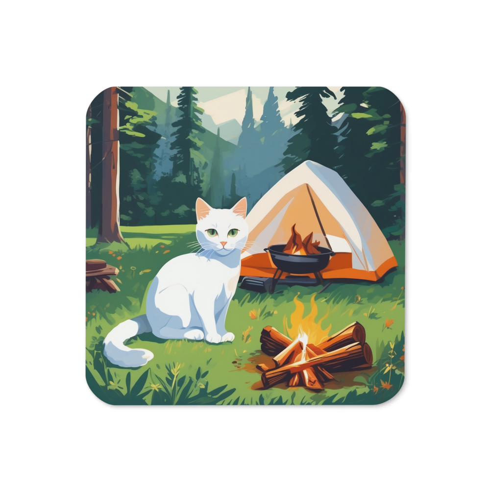 PugMug Custom White Companion Cat Coaster