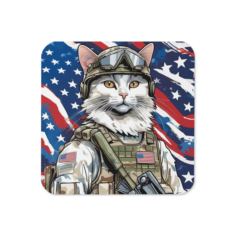 PugMug Custom White Companion Cat Coaster