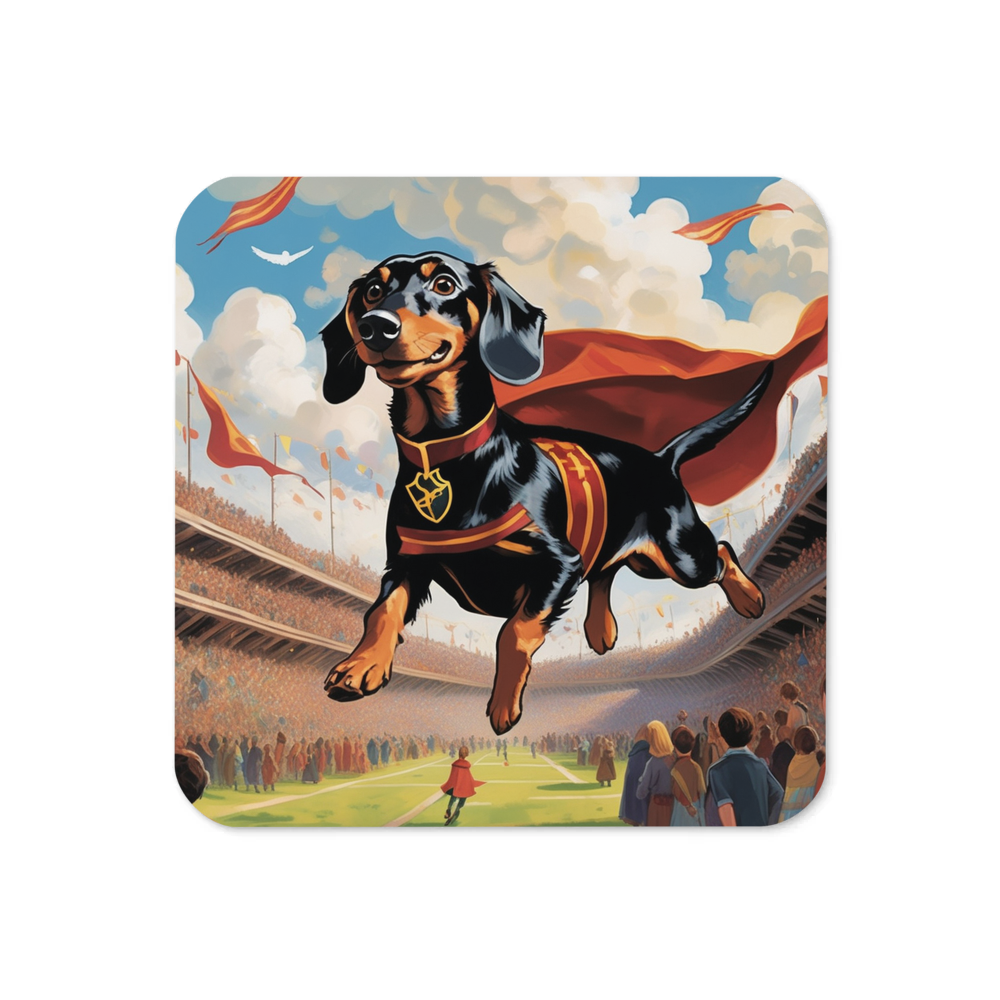 PugMug Custom Black Dachshund Coaster