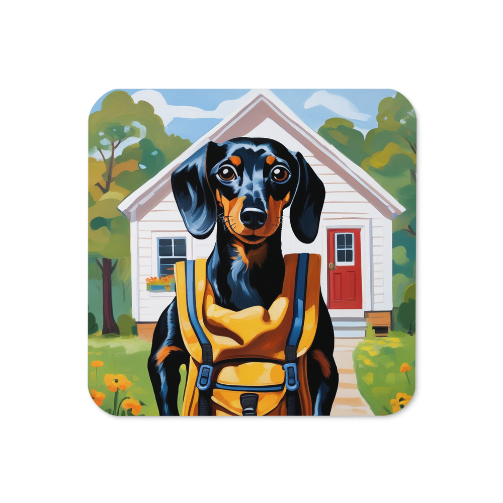 PugMug Custom Black Dachshund Coaster