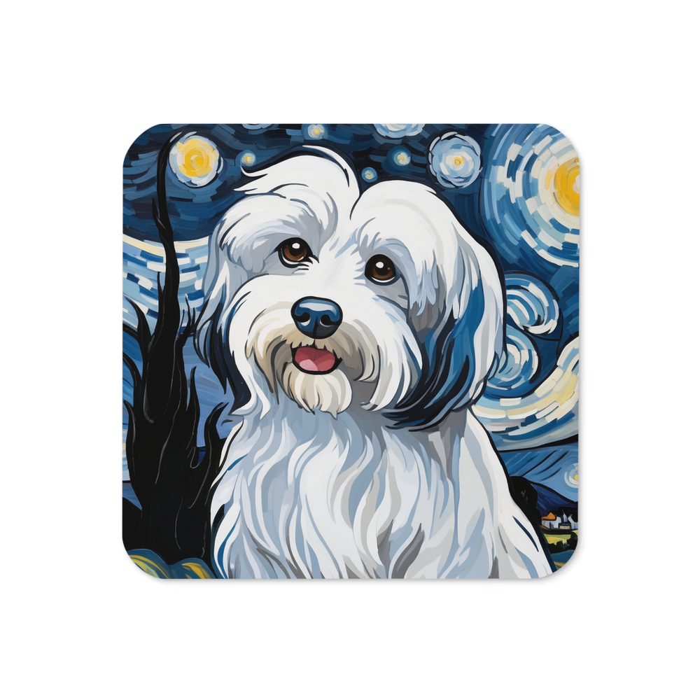 PugMug Custom Black-and-white Havanese Dog Coaster