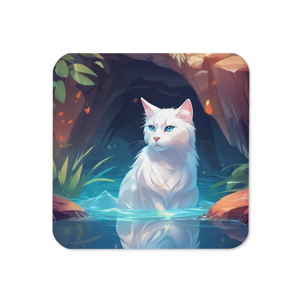 PugMug Custom White Companion Cat Coaster