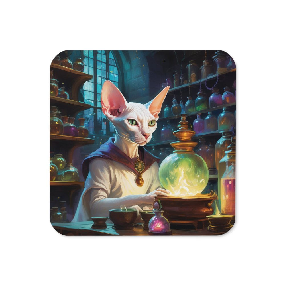 PugMug Custom White Sphynx Cat Coaster