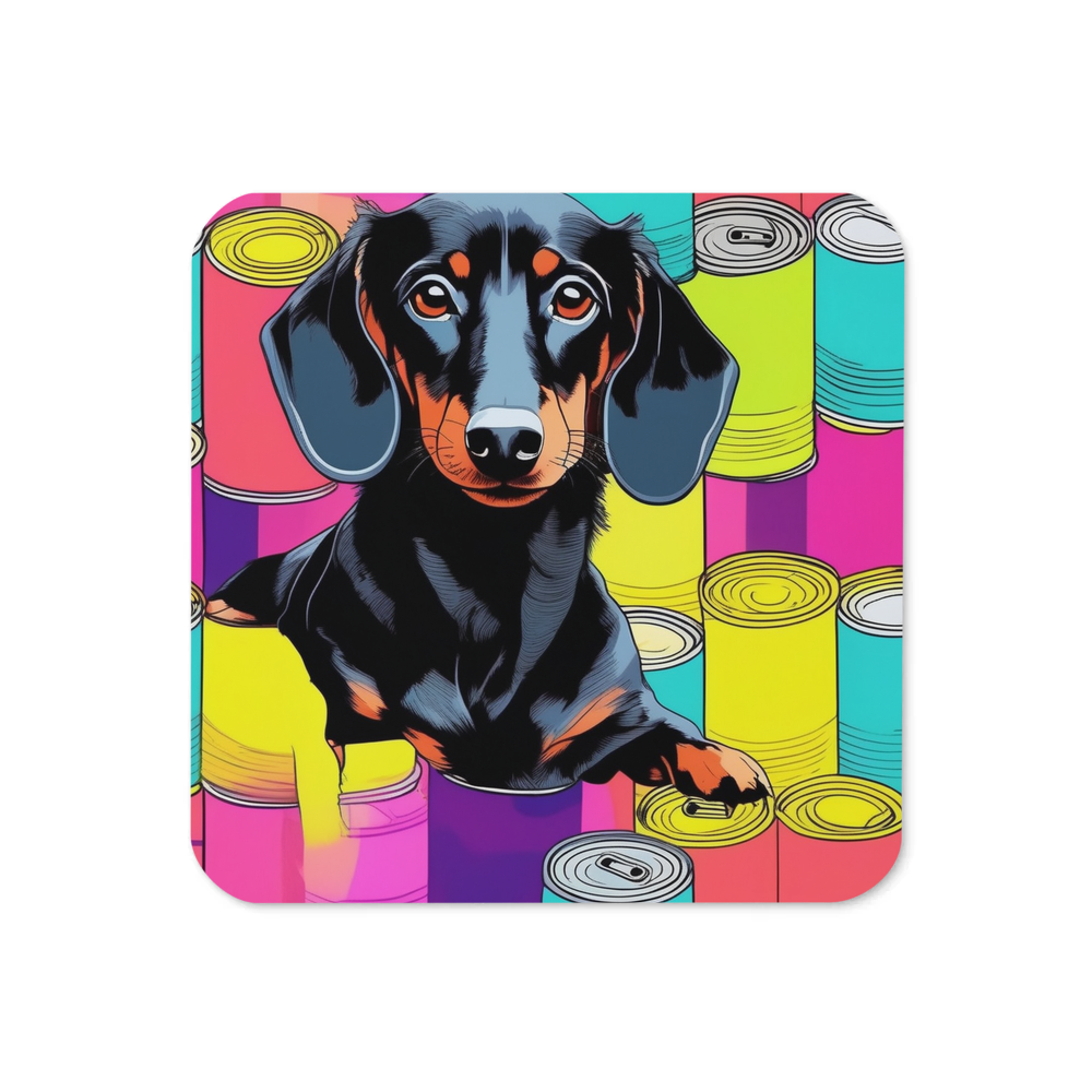 PugMug Custom Black Dachshund Coaster