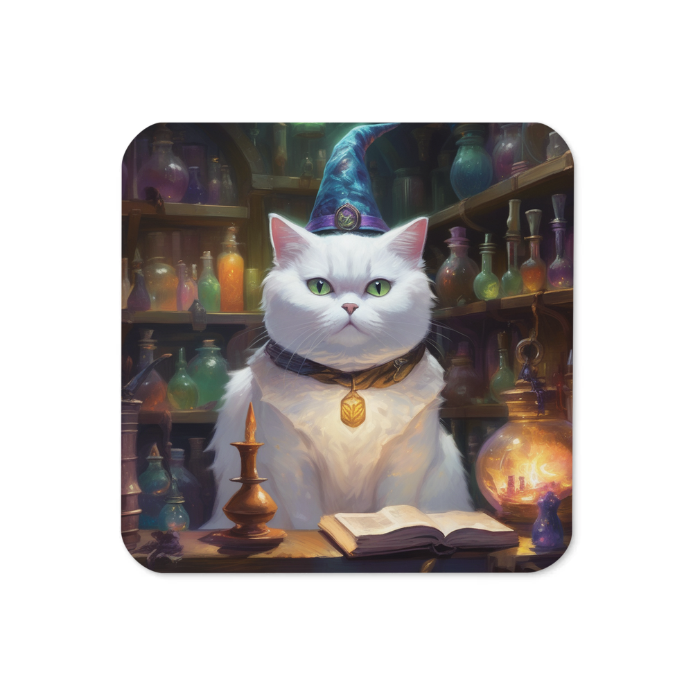 PugMug Custom White British Shorthair Cat Coaster