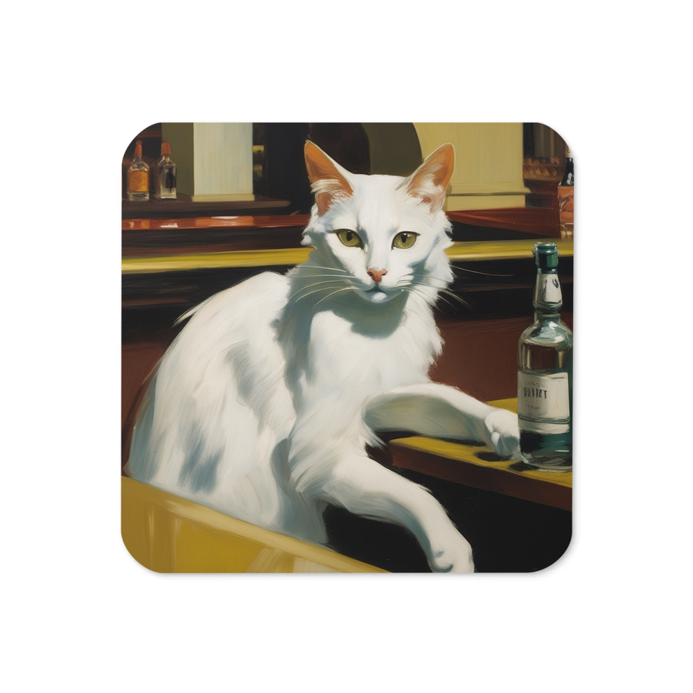 PugMug Custom White Companion Cat Coaster