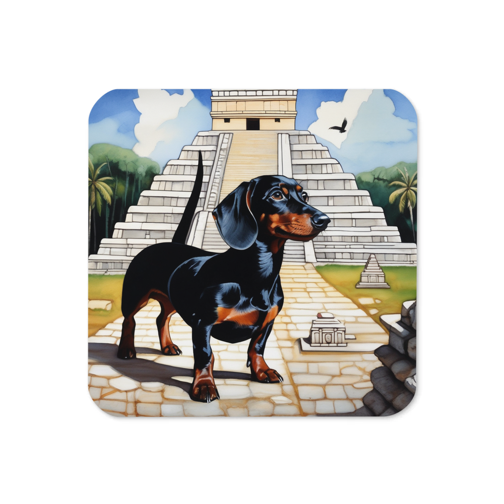 PugMug Custom Black Dachshund Coaster