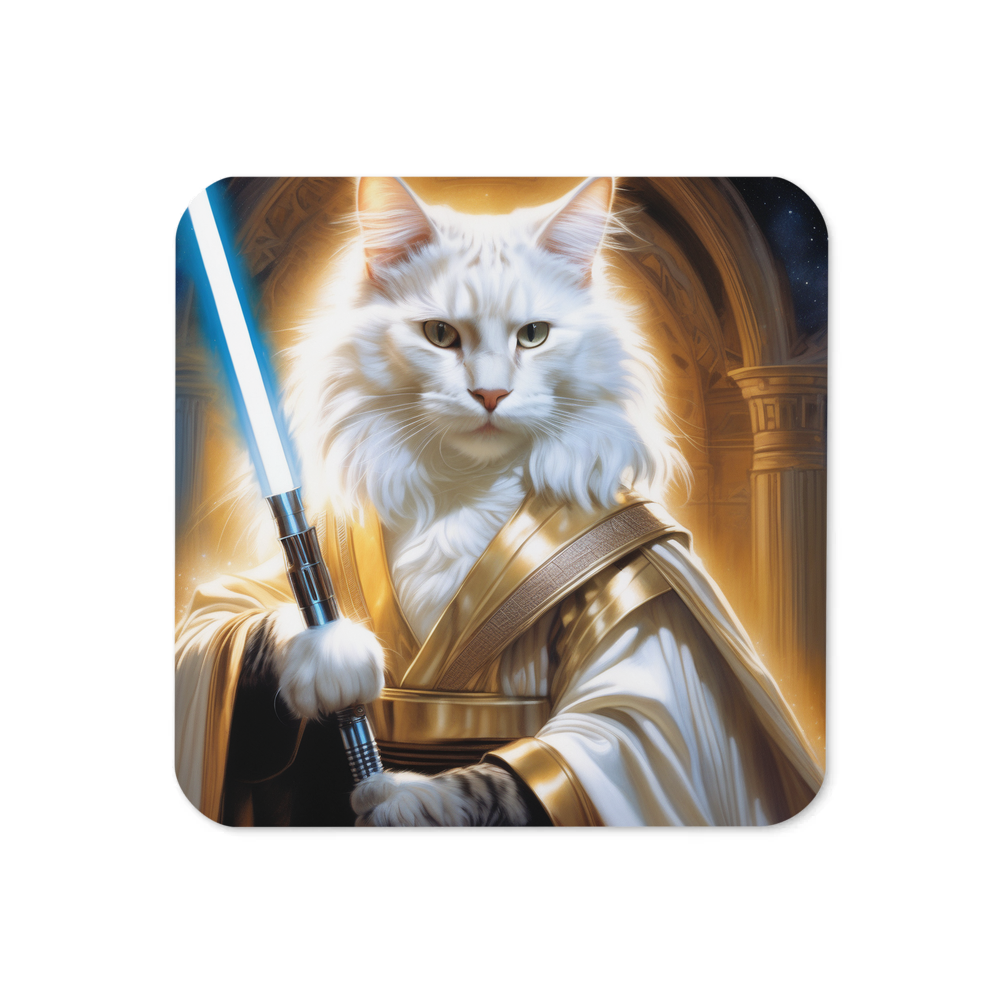 PugMug Custom White Maine Coon Cat Coaster