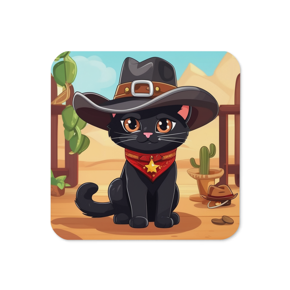 PugMug Custom Black Exotic Cat Coaster