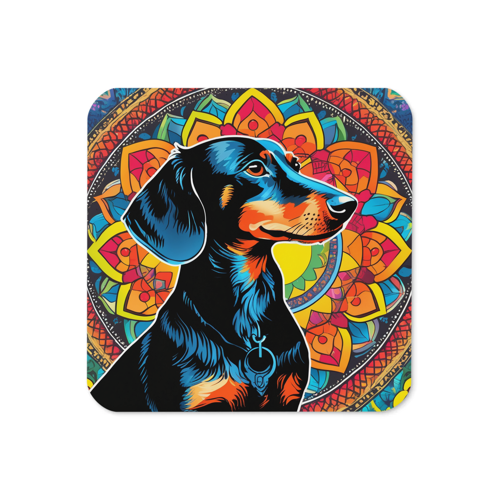 PugMug Custom Black Dachshund Coaster