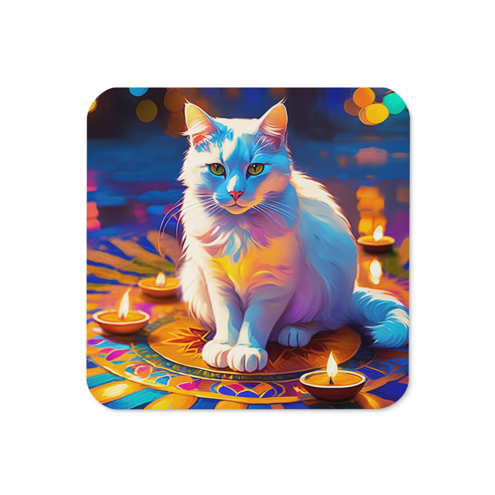 PugMug Custom White Companion Cat Coaster