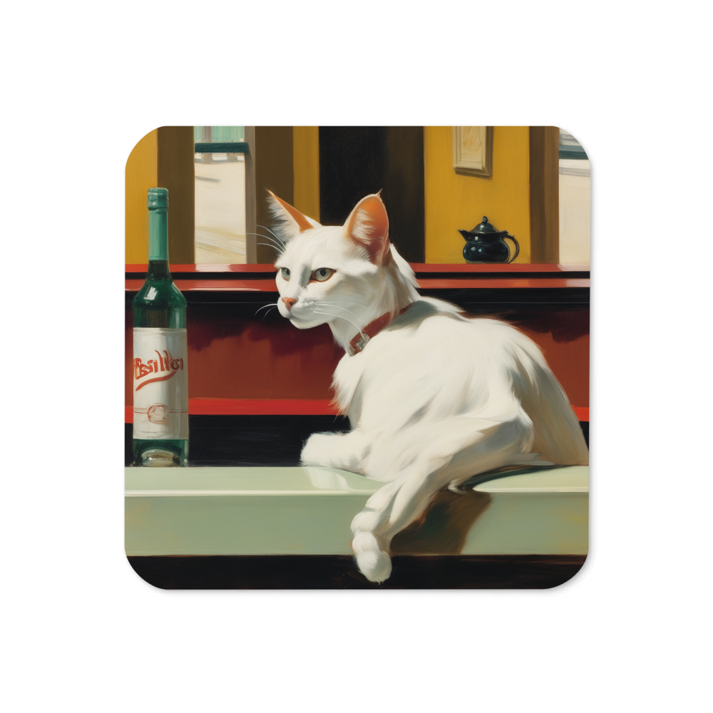 PugMug Custom White Companion Cat Coaster
