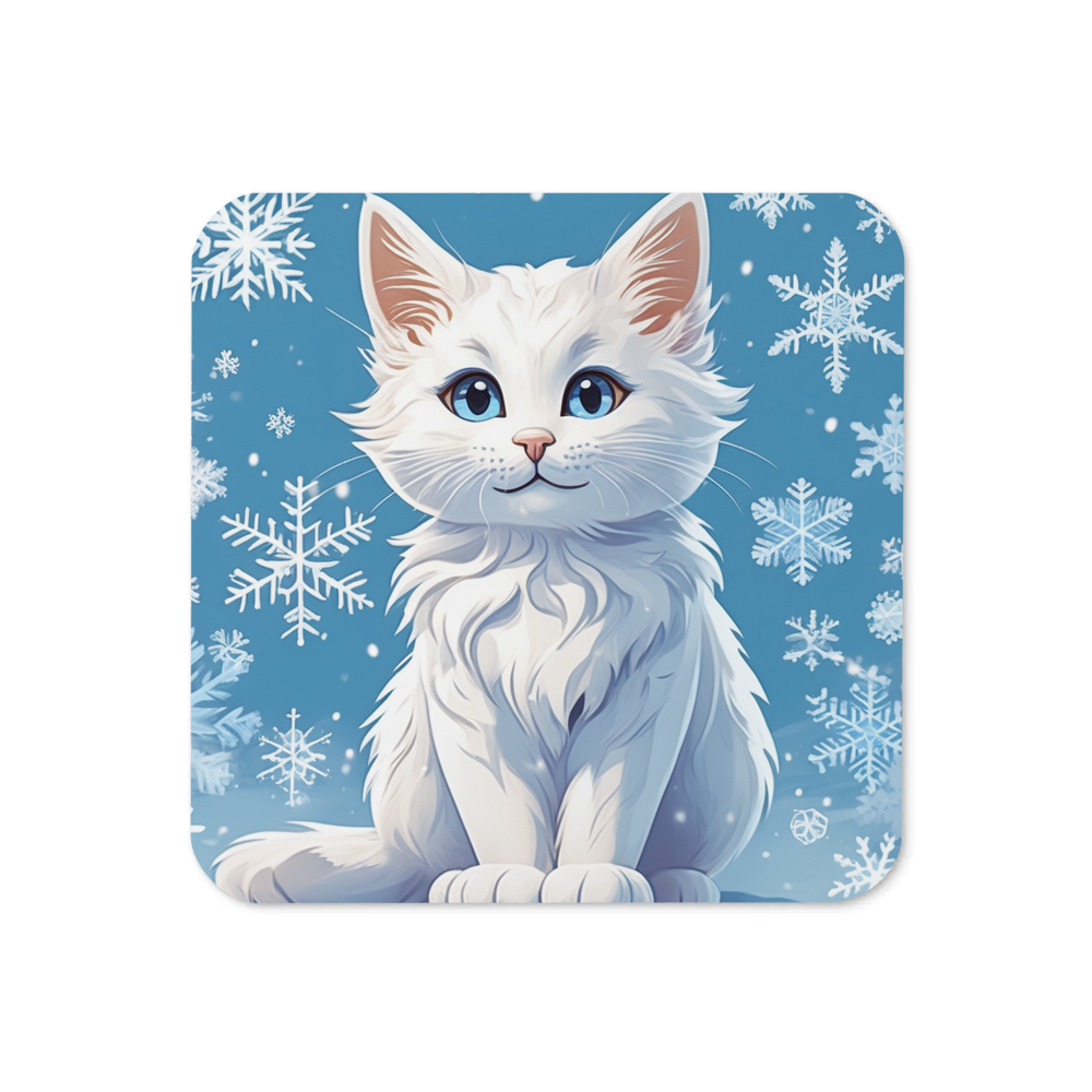 PugMug Custom White Companion Cat Coaster