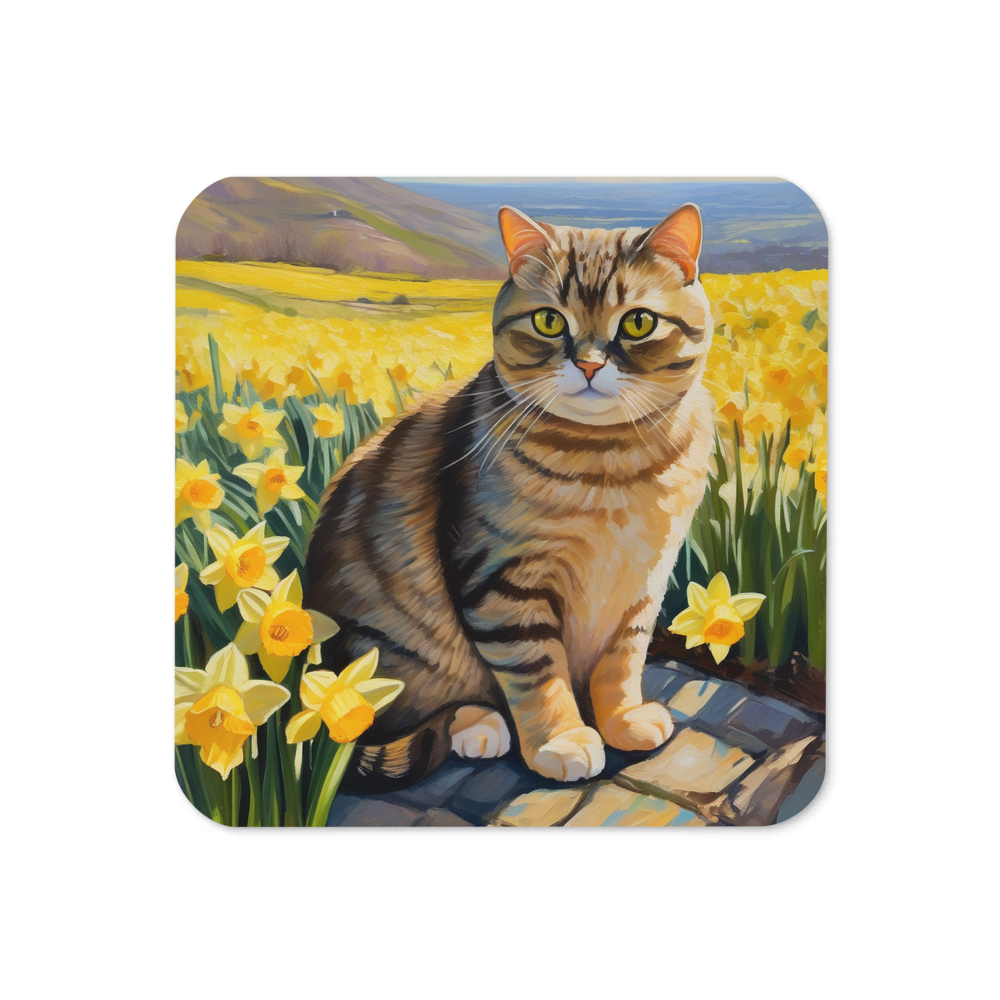 PugMug Custom Tabby Scottish Fold Cat Coaster