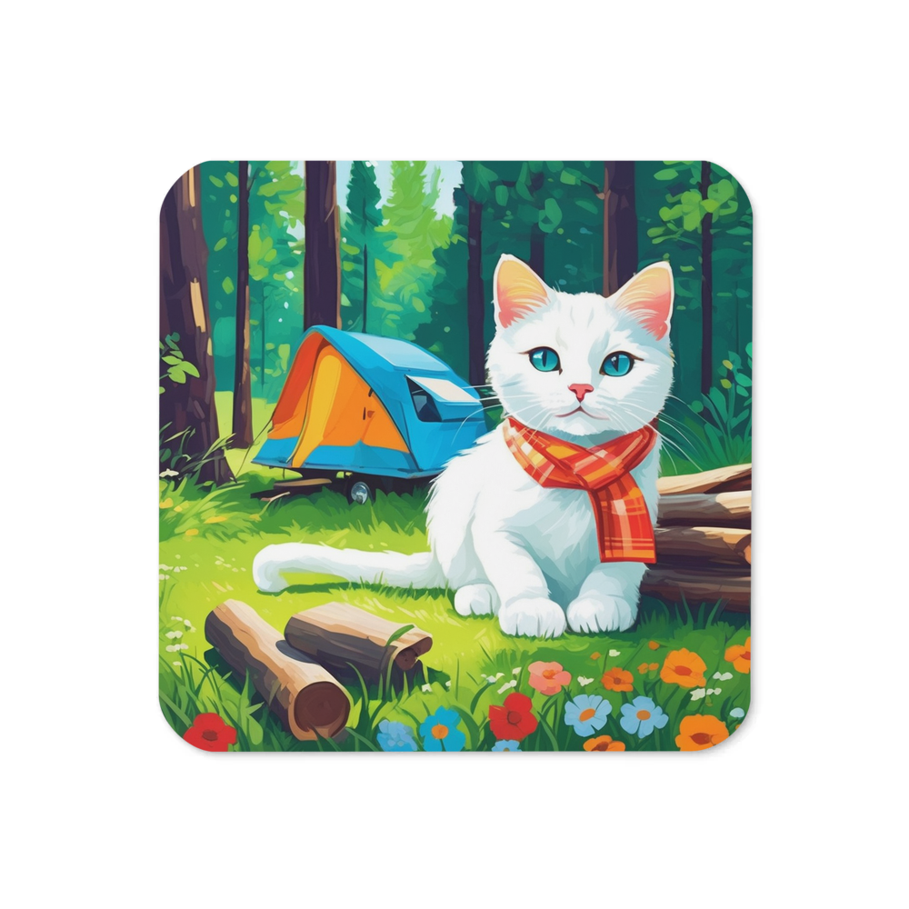 PugMug Custom White Companion Cat Coaster